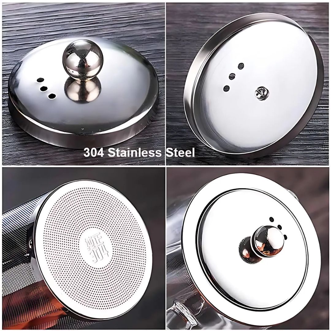 Borosilicate Glass Teapot | 350 - 950ml | Heat-Resistant Loose Leaf Teapot with Infuser | Modern Glass Teapot | Brick by Brick