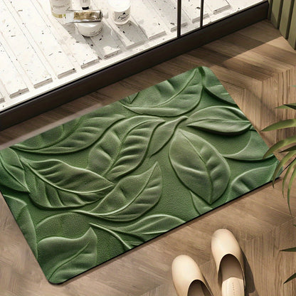 Quick-Dry Bath Mat | Diatomaceous Earth Leaf Pattern | Non-Slip | Brick by Brick