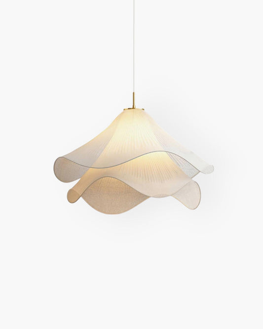 Soft Bloom Pendant Light | 16″–20″ Fabric Ceiling Lamp | Sculptural Ambience