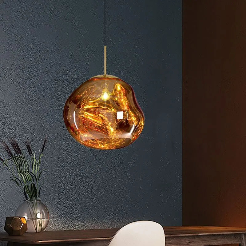 Glass Globe Pendant Light | 7.9 - 15.0 in | Glass Pendant | 4 Colors | Metal Frame | Brick by Brick