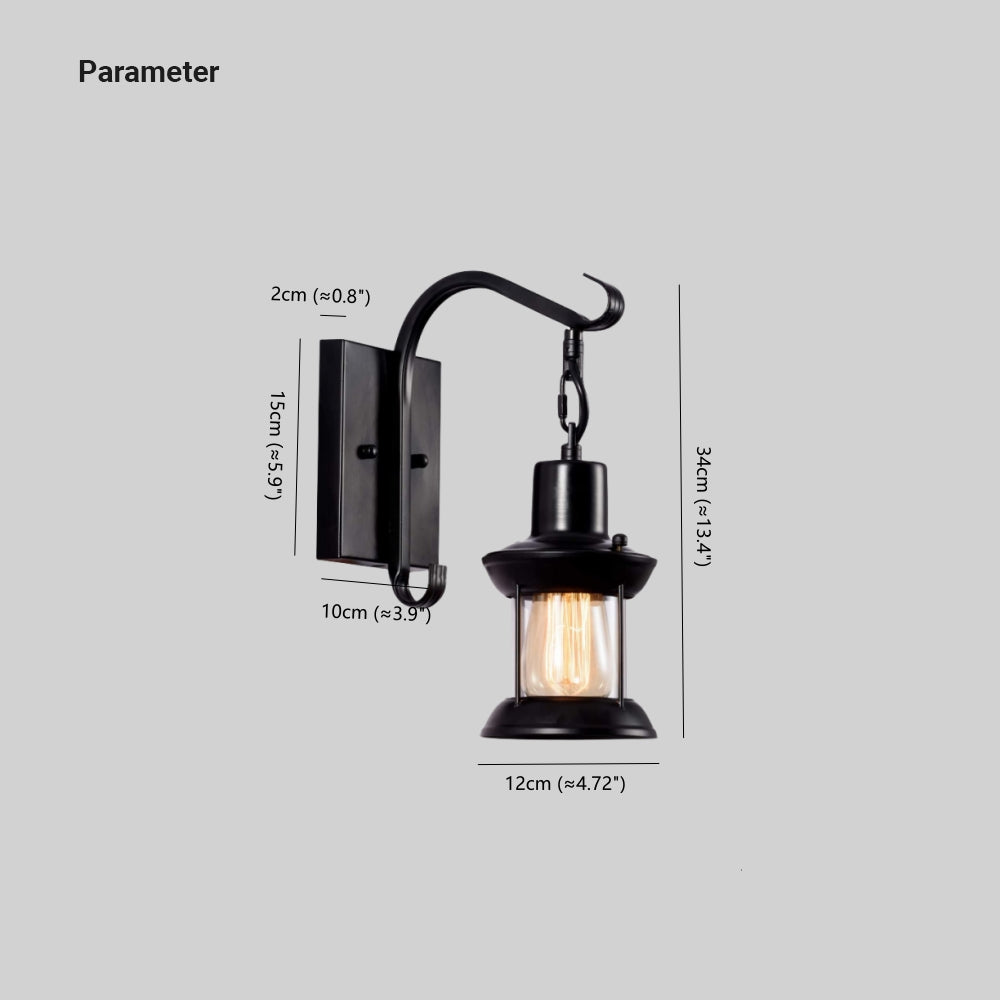 Retro Wall Light | Vintage Glass Shade | 3.9 × 4.7 × 13.4 in | Industrial Design | Brick by Brick