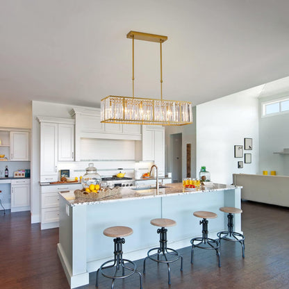 Nordic Crystal Island Chandelier | Iron + Crystal | 8.66 x 21.65-33.46 in | Elegant Fixture | Brick by Brick
