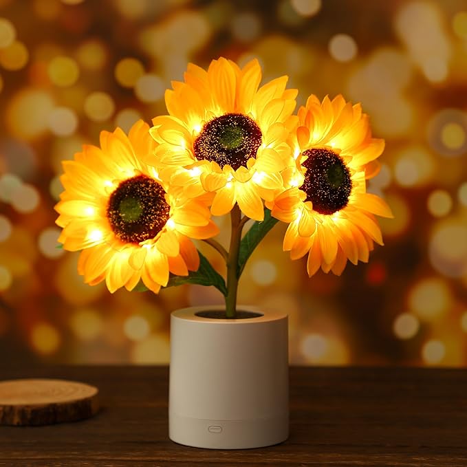 Sunflower Table Lamp | LED Floral Night Light | Nature-Inspired Decorative Lighting | Brick by Brick