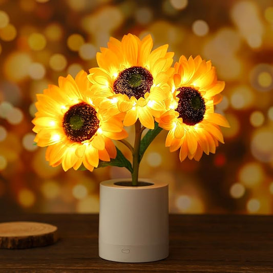 Sunflower Table Lamp | LED Floral Night Light | Nature-Inspired Decorative Lighting | Brick by Brick