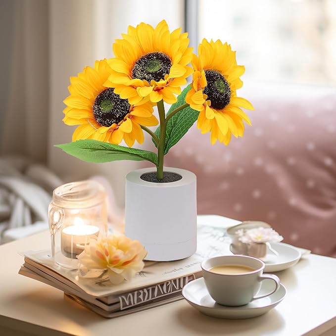 Sunflower Table Lamp | LED Floral Night Light | Nature-Inspired Decorative Lighting | Brick by Brick