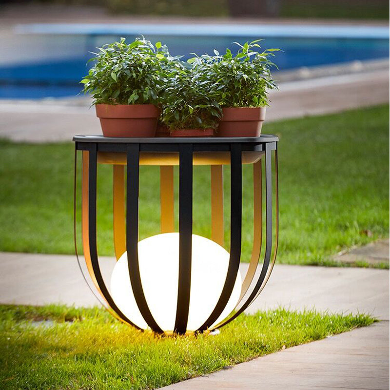 Solar Garden Lamp | 9.8 - 11.8 in | Modern Planter Stand Design | Outdoor LED Planter Light | Brick by Brick