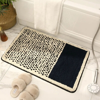 Non Slip Bath Mat | Abstract Microfiber Bathroom Rug | Soft & Absorbent with Anti-Skid Backing | Brick by Brick