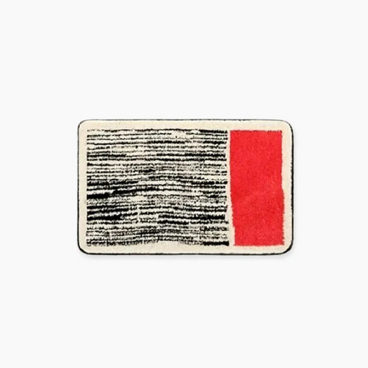 Non Slip Bath Mat | Abstract Microfiber Bathroom Rug | Soft & Absorbent with Anti-Skid Backing | Brick by Brick