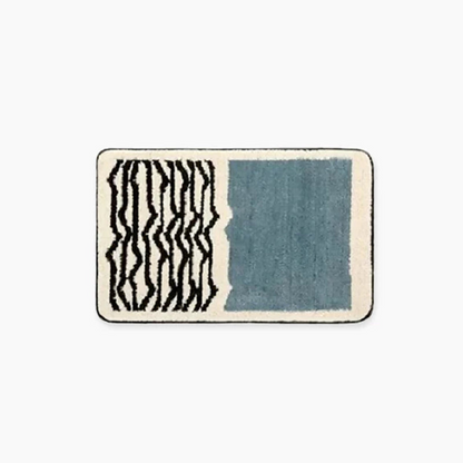 Non Slip Bath Mat | Abstract Microfiber Bathroom Rug | Soft & Absorbent with Anti-Skid Backing | Brick by Brick