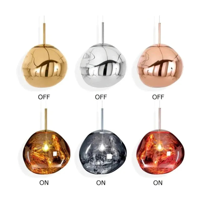 Glass Globe Pendant Light | 7.9 - 15.0 in | Glass Pendant | 4 Colors | Metal Frame | Brick by Brick