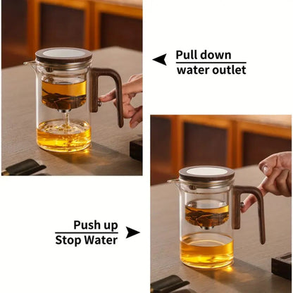 Magnetic Filtration Teapot | 520 or 720 ml | Glass Teapot | Stainless Steel Filter | Walnut Handle | Brick by Brick