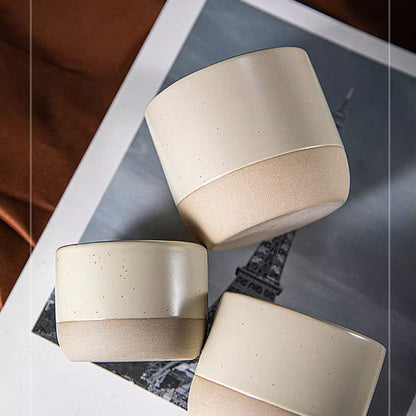 Vintage Ceramic Coffee Mug | 100 - 230 ml | Rustic Stoneware Design | Dishwasher Safe | Brick by Brick