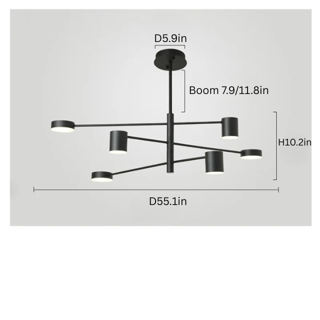 Nordic Chandelier | 4-10 Heads | Modern Black Ceiling Light | Creative Wrought Iron Fixture | LED Included | Brick by Brick