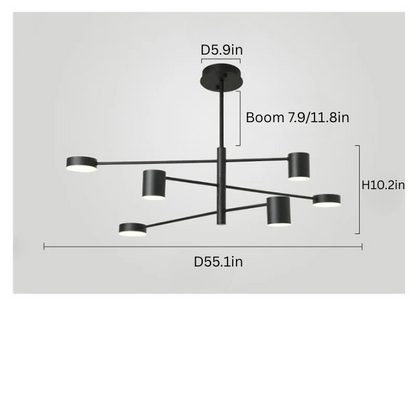 Nordic Chandelier | 4-10 Heads | Modern Black Ceiling Light | Creative Wrought Iron Fixture | LED Included | Brick by Brick
