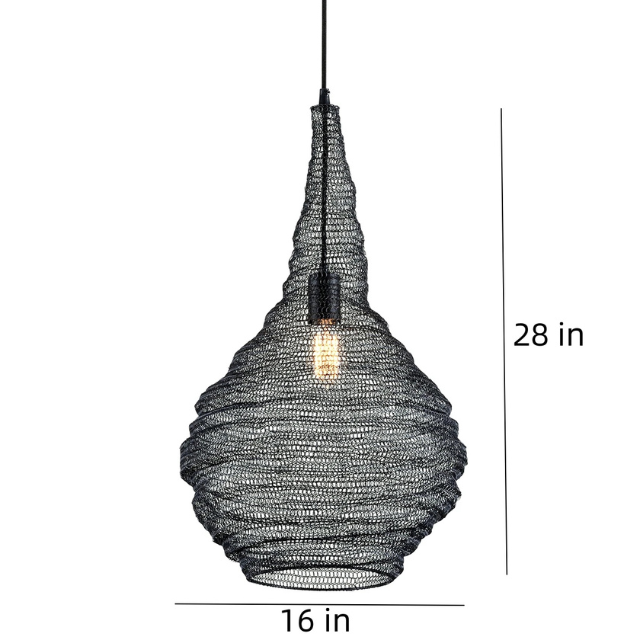 Wabi Sabi Iron Mesh Chandelier | 7.5 lbs | H14 - H 29.5in | Japanese Style Retro Pendant Light | Brick by Brick