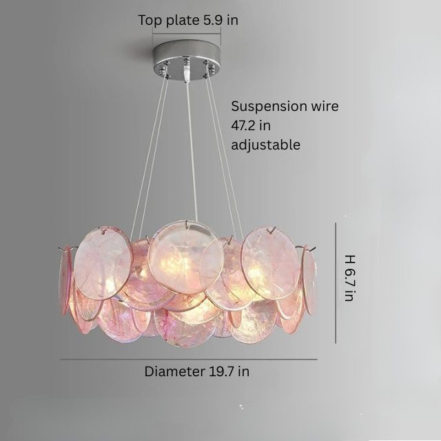 Murano Glass Chandelier | 19.7-35.4 in | Glass + Iron | LED Bulbs Included | Colorful Pendant Light | Brick by Bric