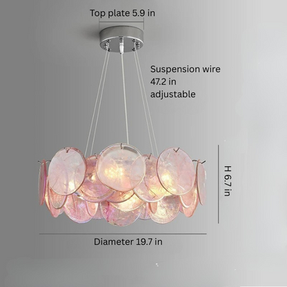 Murano Glass Chandelier | 19.7-35.4 in | Glass + Iron | LED Bulbs Included | Colorful Pendant Light | Brick by Bric