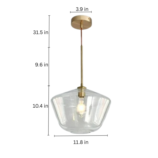 Amber Glass LED Chandelier | Modern Dimmable Pendant Light | Indoor Bedroom Living Room | Brick by Brick