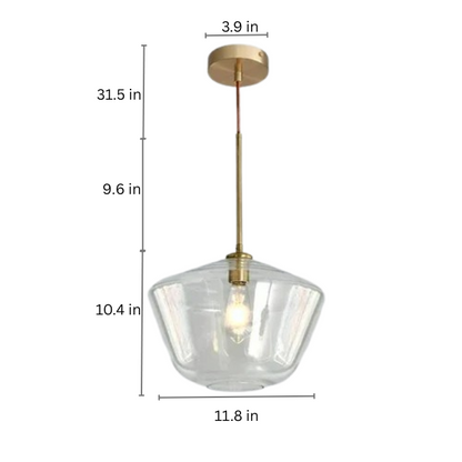 Amber Glass LED Chandelier | Modern Dimmable Pendant Light | Indoor Bedroom Living Room | Brick by Brick
