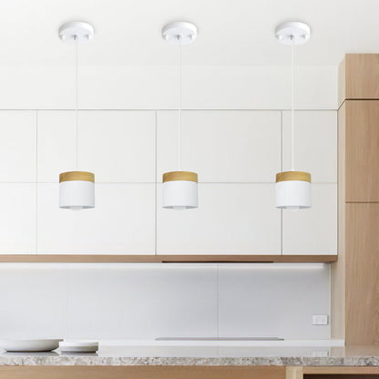 Wooden Pendant Light | 4.33 x 4.72 in | Minimalist Cylindrical Lamp | Elegant Nordic Home Decor | Brick by Brick