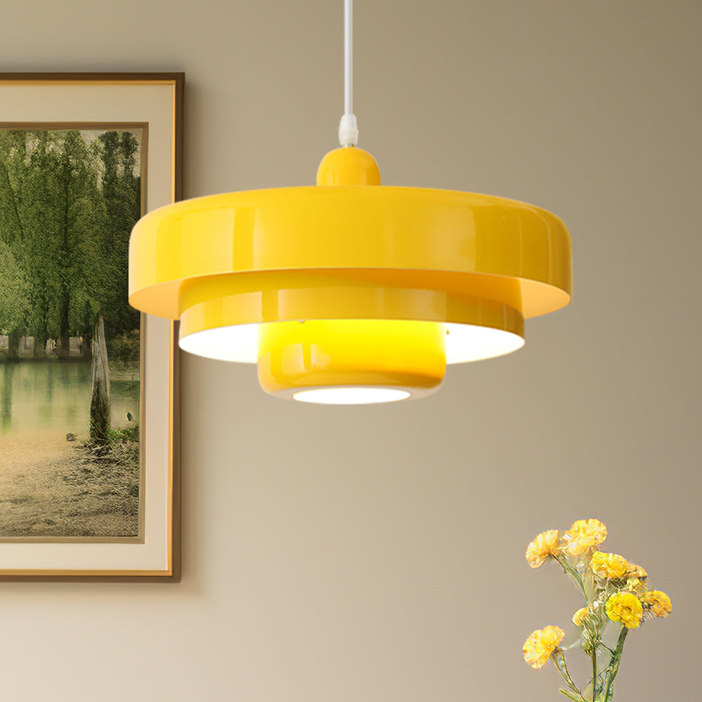 Bauhaus Style Iron Pendant Light | 8.27×13.78 in | Modern Mid-Century Hanging Fixture | Brick by Brick