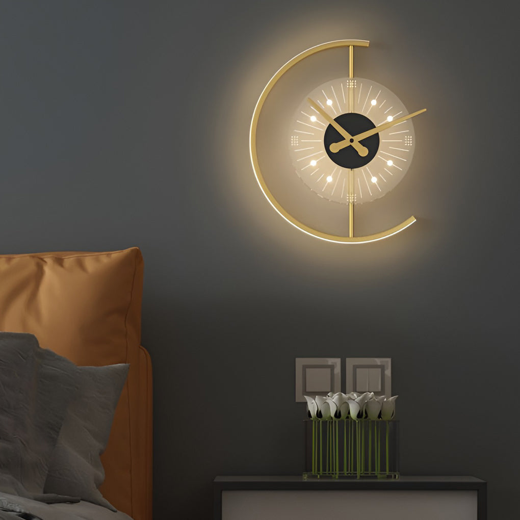 Wall Clock | Led Light | Silent Movement | Ambient Glow | Creative Modern Design