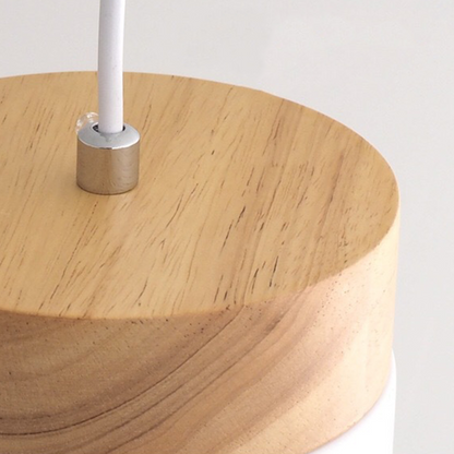 Wooden Pendant Light | 4.33 x 4.72 in | Minimalist Cylindrical Lamp | Elegant Nordic Home Decor | Brick by Brick