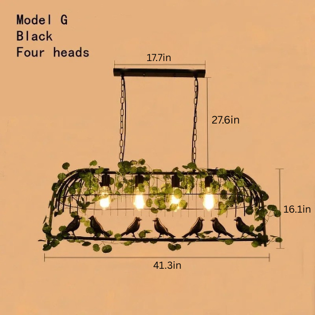 Retro Birdcage Pendant Lamp | D 19.3 - 41.3 in | Industrial Wrought Iron Hanging Light | E27 LED Fixture | Brick by Brick