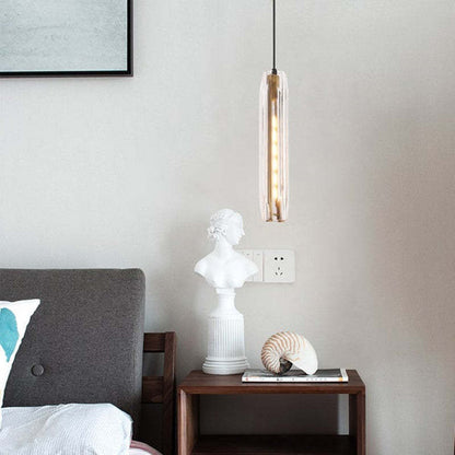 Small Glass Chandelier Pendant | 2.7 x 14.9 in | Brass LED Accent Lighting | Compact & Elegant | Brick by Brick