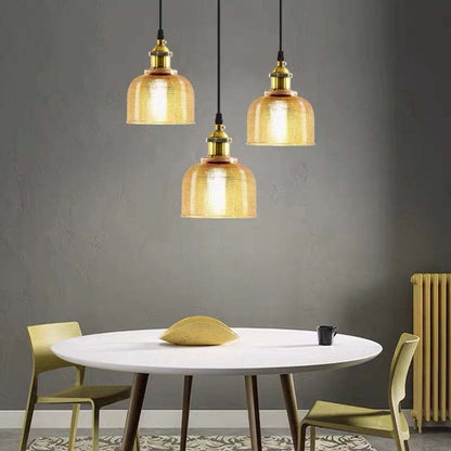 Retro Glass Pendant Light | 5.9 x 7.9 in | Industrial Loft Design | Colorful Glass Shades | E27 Bulb | Adjustable Cord | Brick by Brick