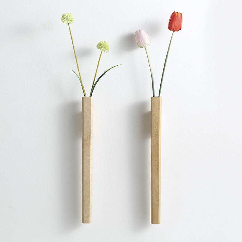 Modern Wall Vase | 6 x 4 in | Solid Walnut Wood Design | Minimalist Wall Décor Accent | Brick by Brick