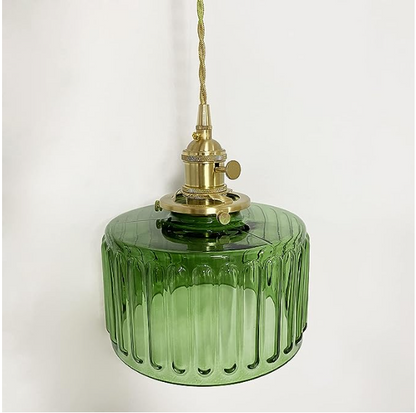 Cylinder Glass Pendant Light | Vintage Elegance | Adjustable Height 59" | Warm Glow for Modern Homes | Brick by Brick