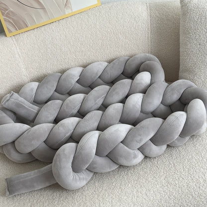 Braided Floor Cushion | Chunky Knit Floor Pillow | Modern Cream Seating | Decorative Home Accent | Brick by Brick