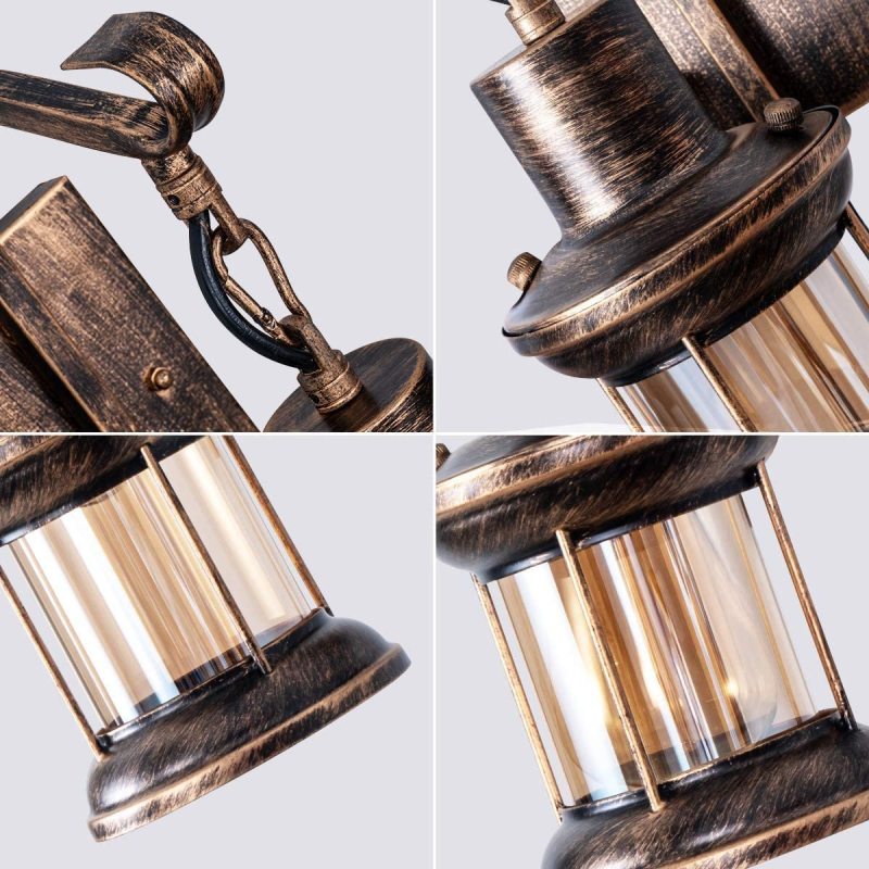 Retro Wall Light | Vintage Glass Shade | 3.9 × 4.7 × 13.4 in | Industrial Design | Brick by Brick