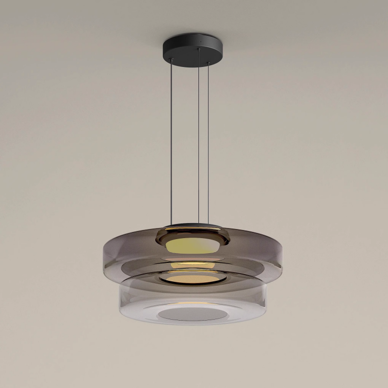 Creative Glass Pendant Lamp | Single layers- Three Layers | Modern Round Design | Warm LED Hanging Light | Brick by Brick