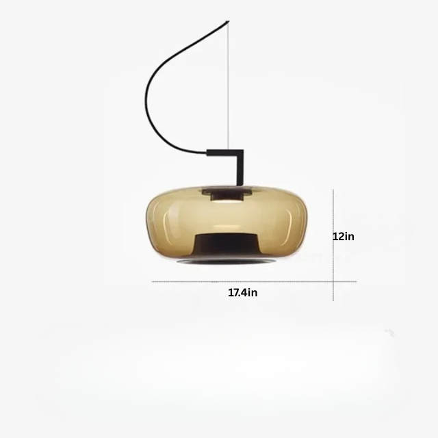 Modern Glass Pendant Light | 13.8-17.4 in | LED Hanging Lamp | Indoor Ceiling Fixture | Brick by Brick