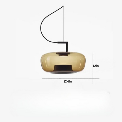 Modern Glass Pendant Light | 13.8-17.4 in | LED Hanging Lamp | Indoor Ceiling Fixture | Brick by Brick