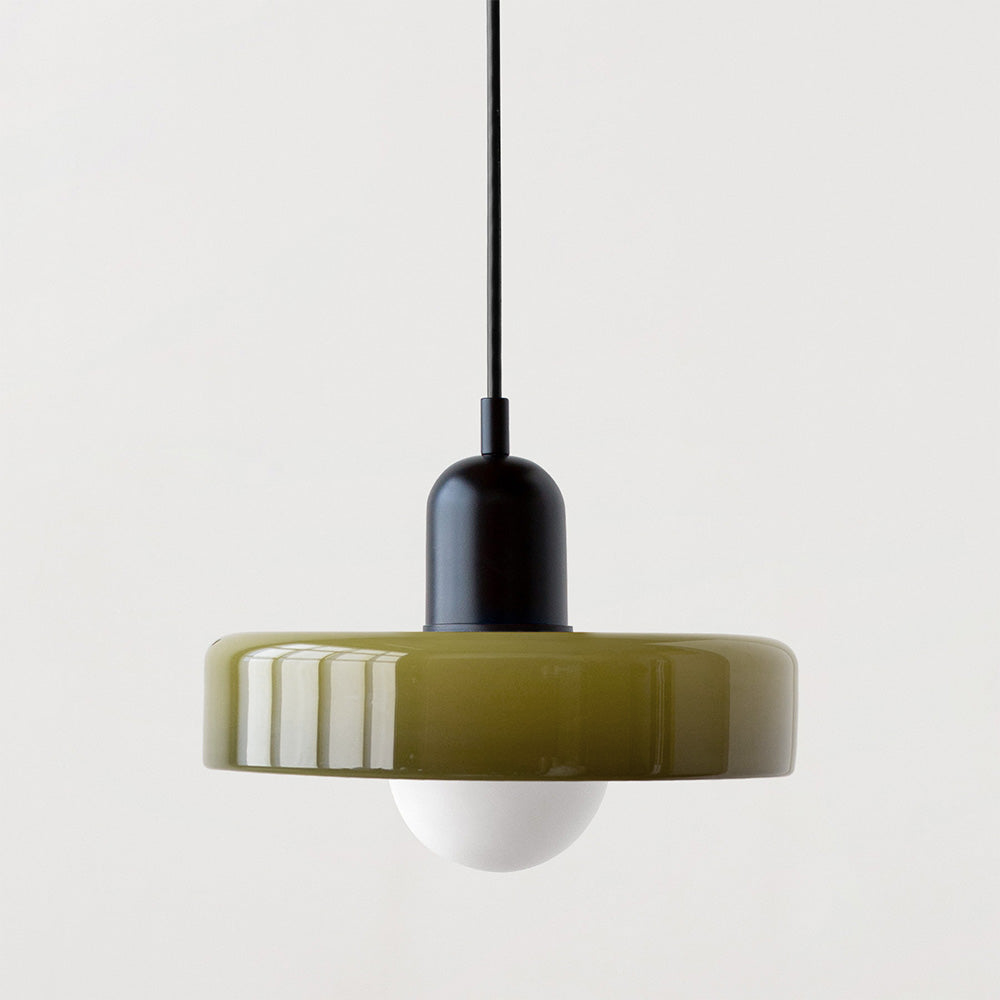 Modern Glass LED Pendant Light | H7.09"or H8.66" | Bauhaus-Inspired | Ceiling Fixture | Brick by Brick