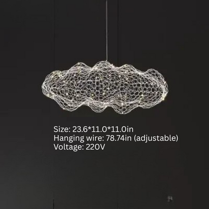 Danish Designer Cloud Pendant Light | Dia 11.8 - 39.3 in | Iron Mesh | Handcrafted Artistic Chandelier | Multiple Sizes | Brick by Brick