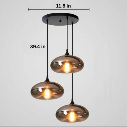 Contemporary LED Pendant Light |3-12 Heads | Glass & Iron | Remote & App Dimmable Chandelier | Brick by Brick