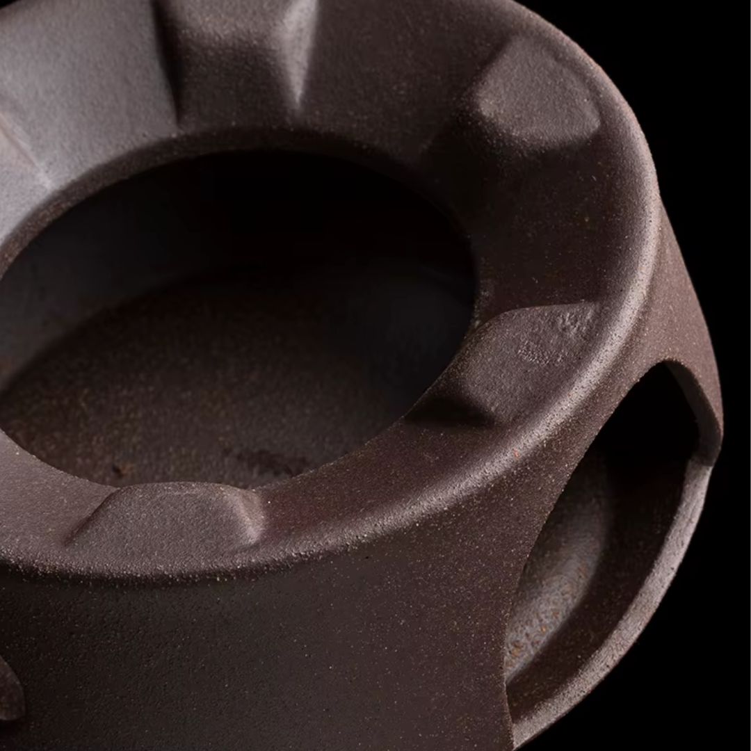 Portable Ceramic Teapot Set | 4.7 × 2.8 × 3.1 in | Travel Tea Maker | Handmade Ceramic Teapot with Candle Stove | Brick by Brick