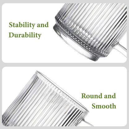 6 Pack Premium Glass | Coffee Mugs with Handle | Heat-Resistant Clear Cups | Brick by Brick