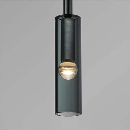 Industrial Black Glass Pendant Light | D 2.7 in | Metal Frame & Glass Shade | Adjustable Height | Brick by Brick