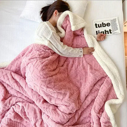 Cozy Lambswool Throw Blanket | Plush Double Layer Fleece | Winter Comfort & Home Décor | Brick by Brick