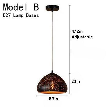 Vintage Pendant Lamp | Black Iron Lampshade | Indoor Lighting | E27 Socket | Brick by Brick