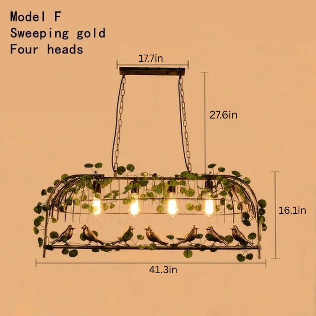 Retro Birdcage Pendant Lamp | D 19.3 - 41.3 in | Industrial Wrought Iron Hanging Light | E27 LED Fixture | Brick by Brick