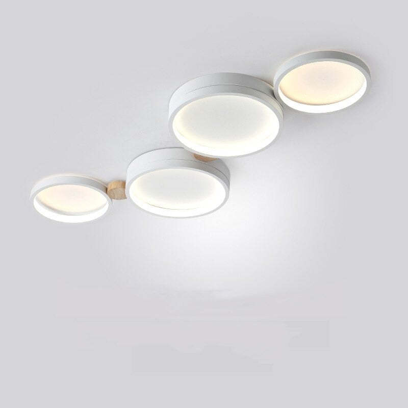 Modern LED Ceiling Light | Triple Ring Gray Metal Design | Energy-Efficient Warm White Fixture | Brick by Brick