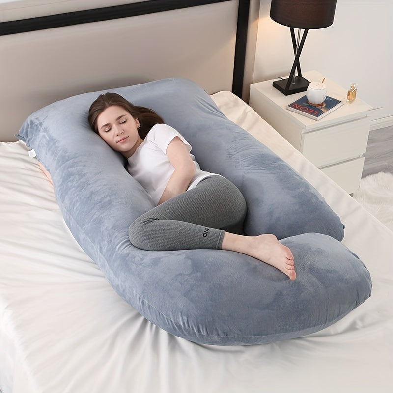 Pregnancy Support Pillow | 55 x 31 in | J-Shape Full Body Pillow | Maternity Sleep Support | Washable Cover | Brick by Brick
