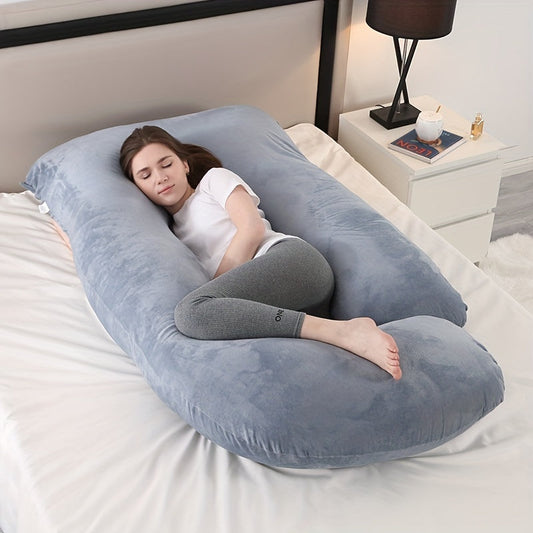 Pregnancy Support Pillow | 55 x 31 in | J-Shape Full Body Pillow | Maternity Sleep Support | Washable Cover | Brick by Brick
