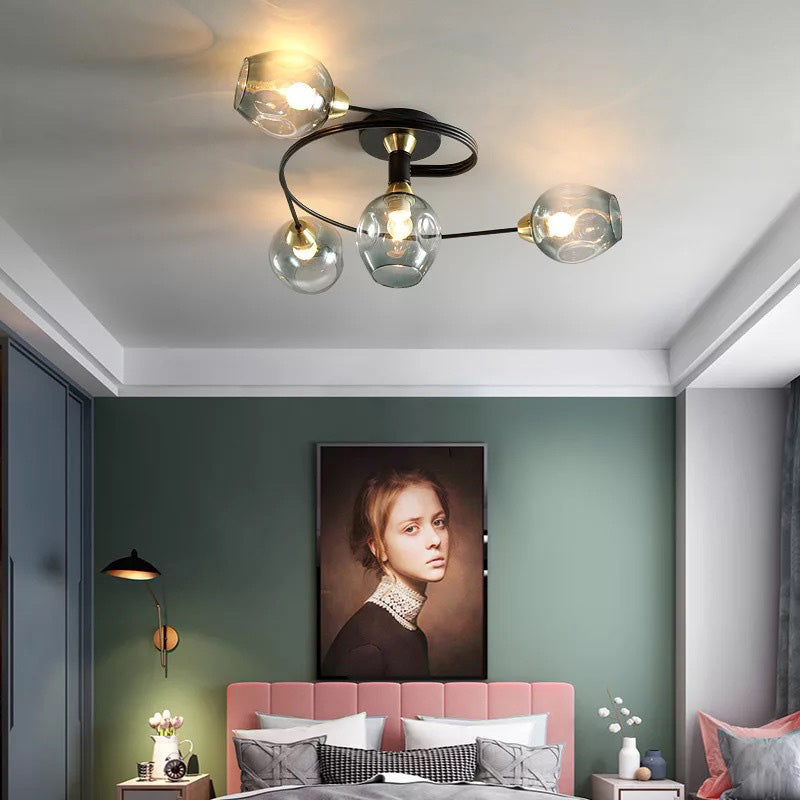 Nordic LED Pendant Chandelier | 29.5 or 36.6 in | Black or Gold Finish | Modern Glass Shade Design | Brick by Brick